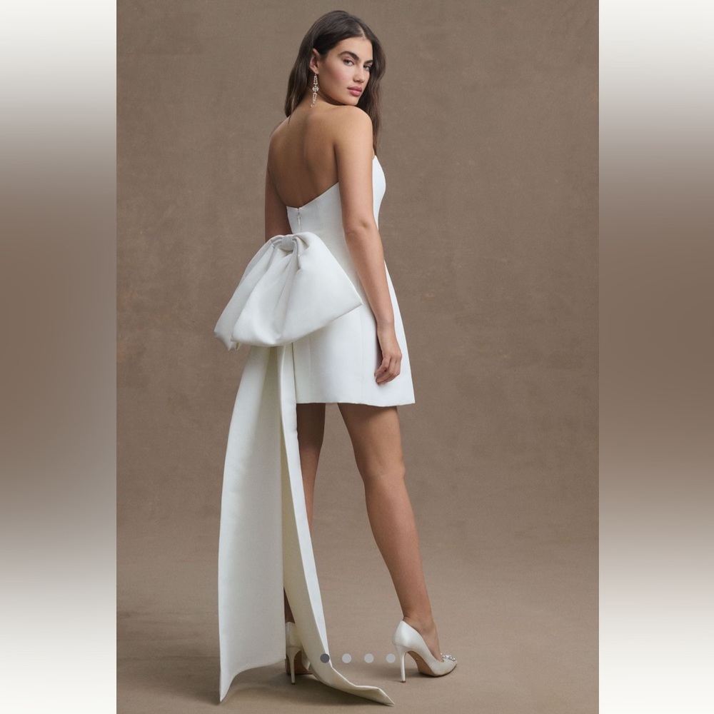 Sachin & Babi Grace Strapless Back-Bow Mini Dress